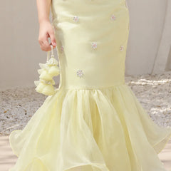 Sequin embroidered crop top with lehenga