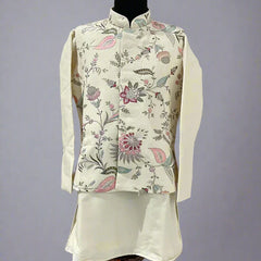 Traditional cream kurta pyjama for boys, branded children clothing Jaipur