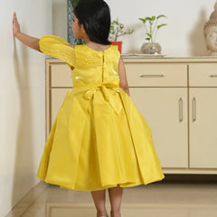 Trendy floral birthday frock for girls with attached belt, branded children clothing Jaipur