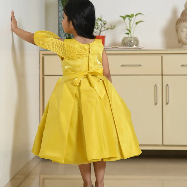 Trendy floral birthday frock for girls with attached belt, branded children clothing Jaipur