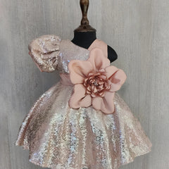 Baby girl birthday dress with flower detail