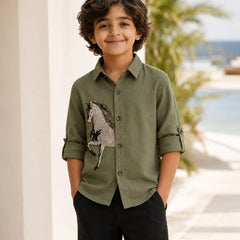 Boys Green Shirt For Birthday