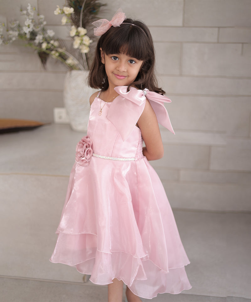 wedding wear pink frock for girls 