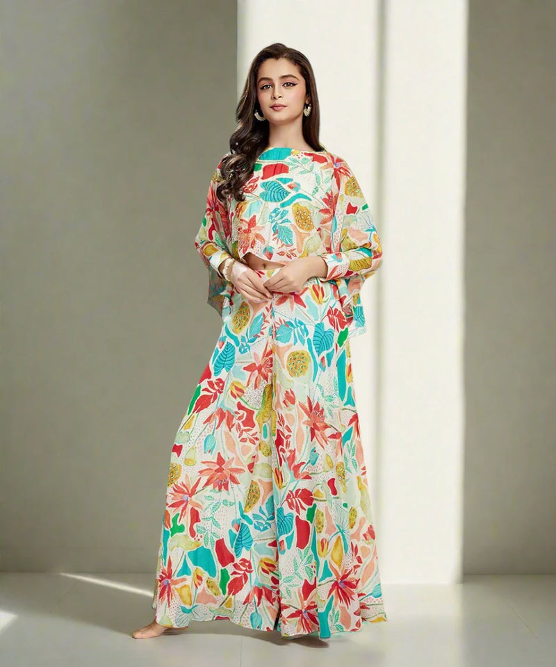 Graceful Kids Girls Sharara Set with Prints for Formal and Casual Events