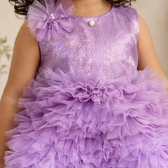 Devils N Angels Lavender Layered Net Party Frock for Baby Girls 0-6 Months | Jaipur