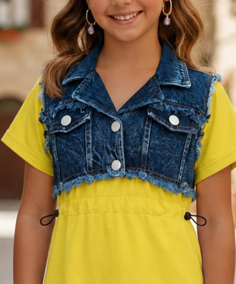 Beautiful Girls Yellow party dress