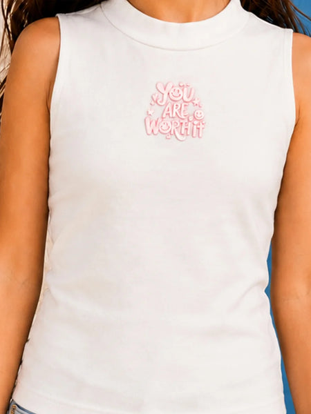 Devils N Angels White Sleeveless Round Neck Top for Girls 1–11 Years Jaipur