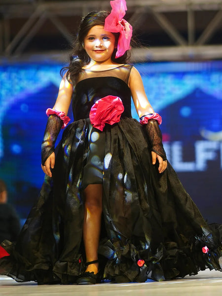 black party wear gown for girls 