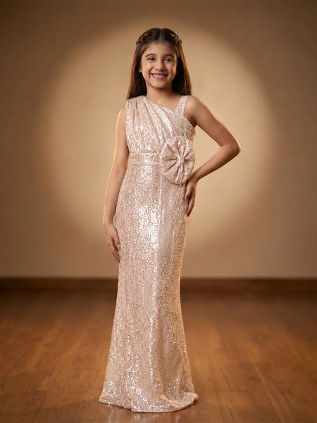 Devils N Angels Elegant Pink Sequin Gown Jaipur