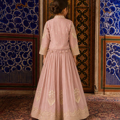 Girls festive lehenga with sequin embroidery