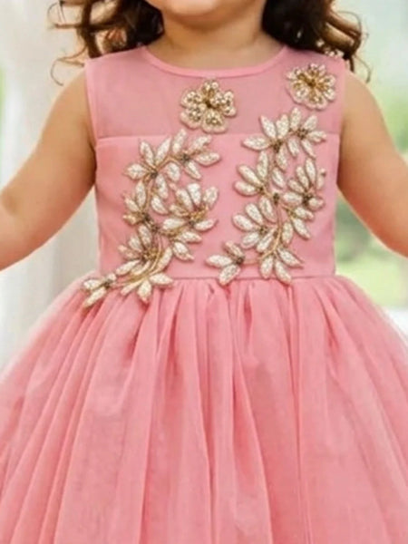 Devils N Angels Peach Floral Birthday Frock for Baby Girls 6-9 Months | Jaipur