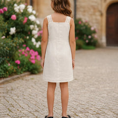 Girls White Casual dress