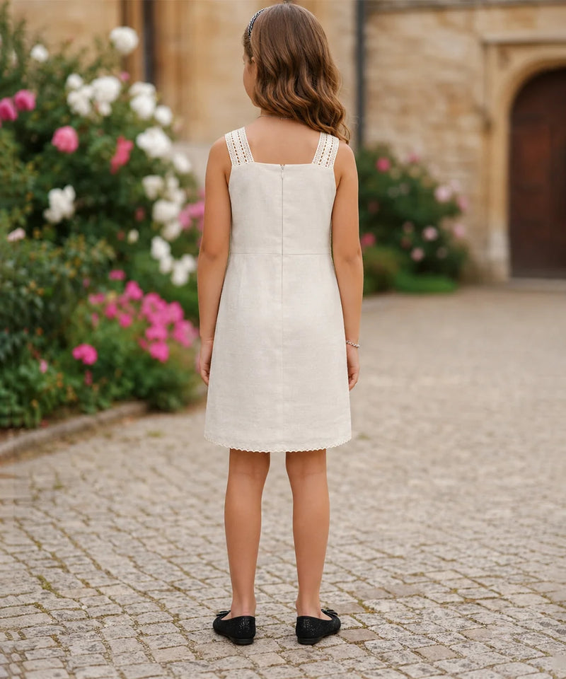 Girls White Casual dress