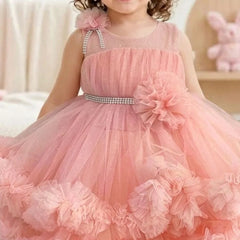 Devils N Angels Pink Frill Frock for Baby Girls Birthday Dress 9-12 Months | Jaipur