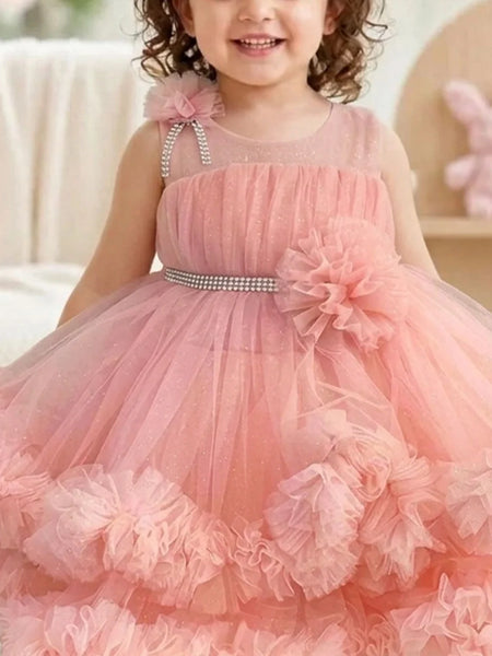 Devils N Angels Pink Frill Frock for Baby Girls Birthday Dress 9-12 Months | Jaipur