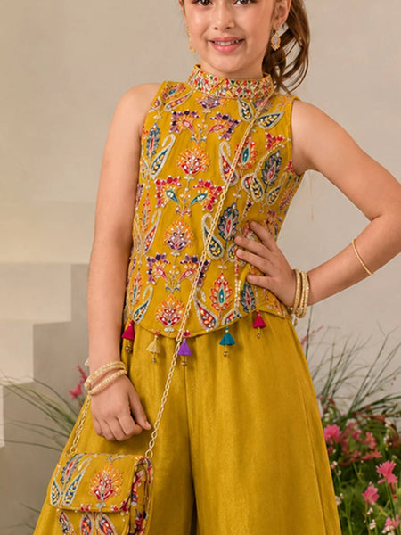 Girls wear beautiful sharara with happy face