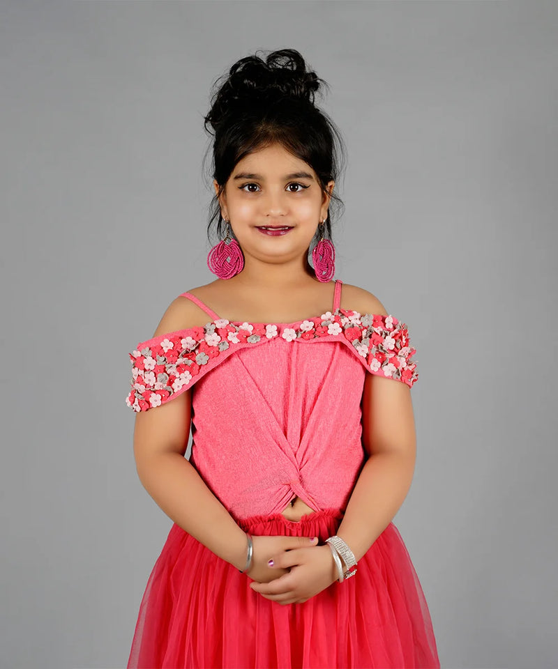 party wear off shoulder dress for girls 
