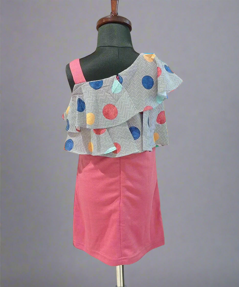 back view of pink dress for girls 
