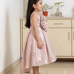 Devils N Angels Peach Flower High-Low Birthday Frock for Girls 9 Months–4 Years | Jaipur