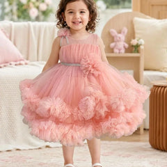 Devils N Angels Pink Frill Frock for Baby Girls Birthday Dress 9-12 Months | Jaipur