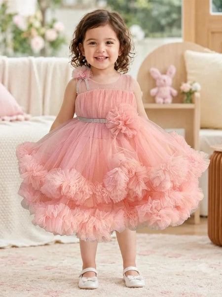 Devils N Angels Pink Frill Frock for Baby Girls Birthday Dress 9-12 Months | Jaipur