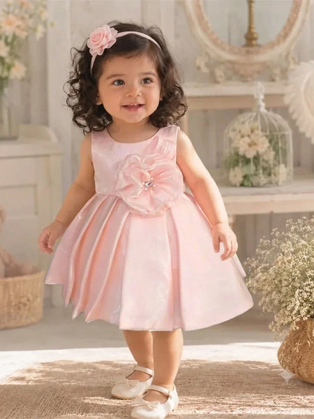 Devils N Angels Pink Pleated Party Frock for Baby Girls 0–9 Months | Jaipur