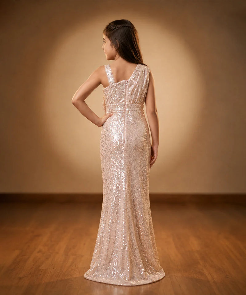 Devils N Angels Elegant Pink Sequin Gown Jaipur