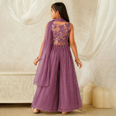 girls wear beautiful purpleparty wear  sharara set