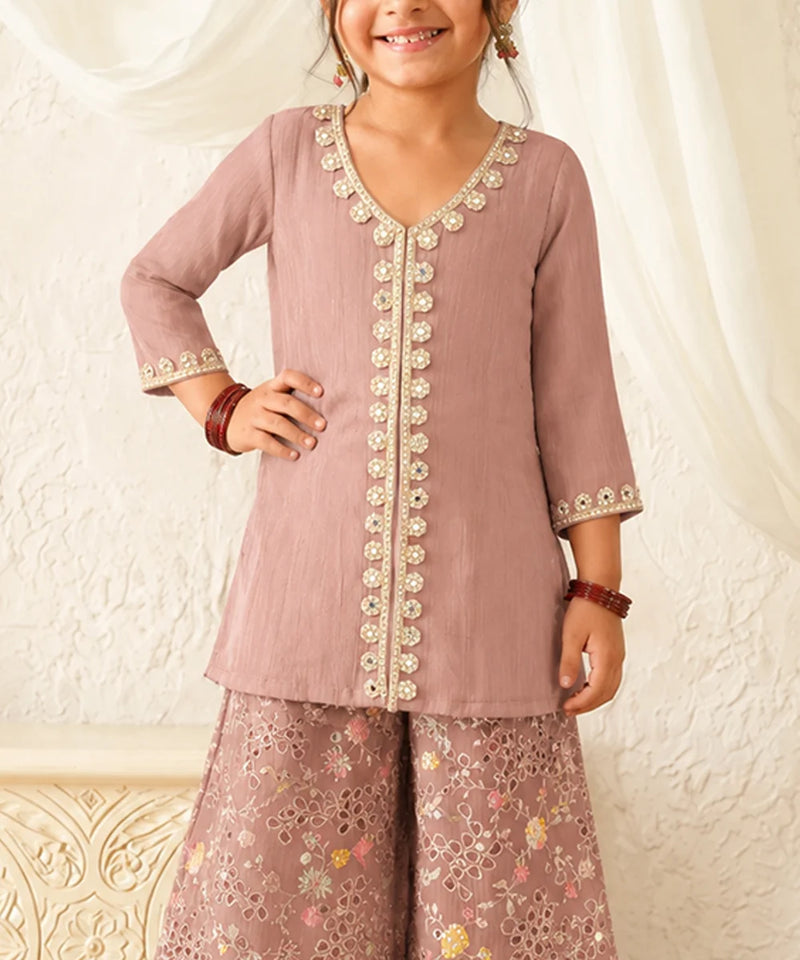 Devils N Angels Blush Bloom Kurta Palazzo Set Jaipur