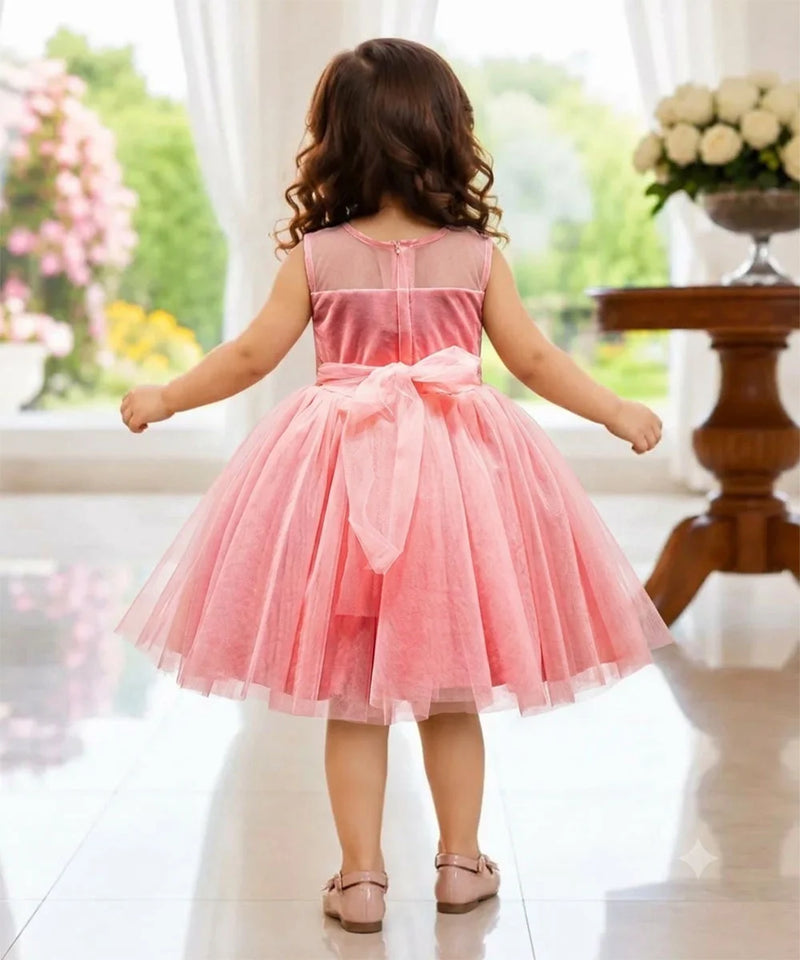 Devils N Angels Peach Floral Birthday Frock for Baby Girls 6-9 Months | Jaipur