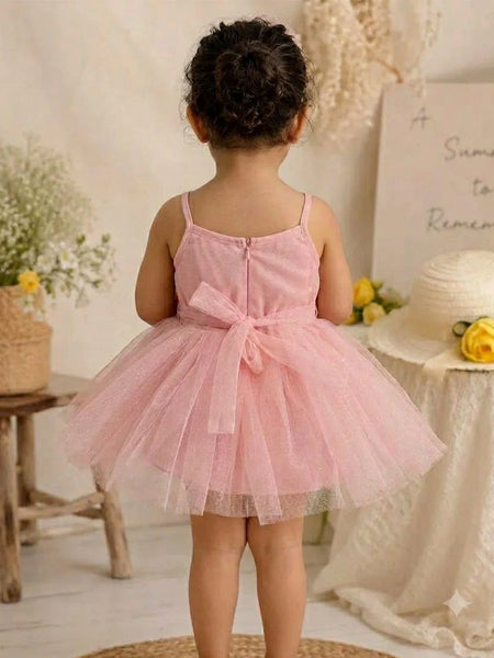 Devils N Angels Peach Shimmer Net Party Frock for Baby Girls 0–6 Months | Jaipur