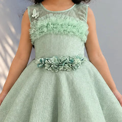 Devils N Angels Pista Green Party Frock for Girls 3–4 Years | Jaipur