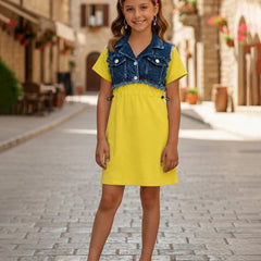 Beautiful Girls Yellow party dress
