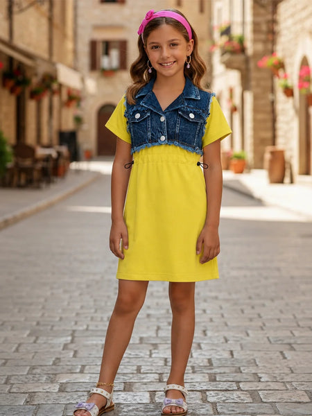 Beautiful Girls Yellow party dress