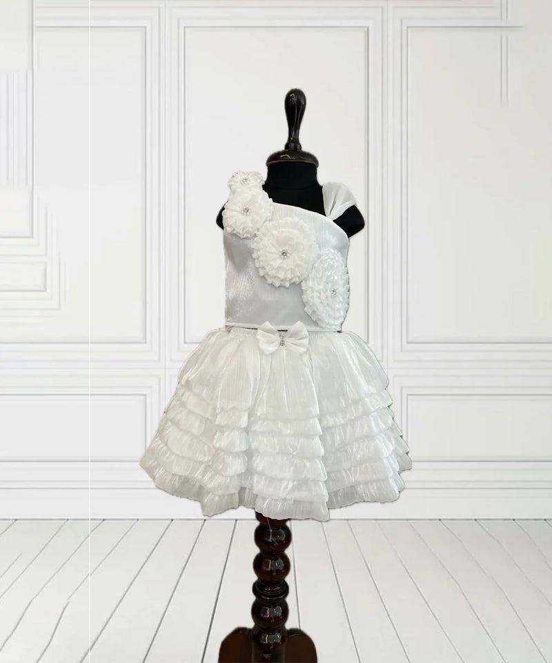 white skirt & top set for baby girl 