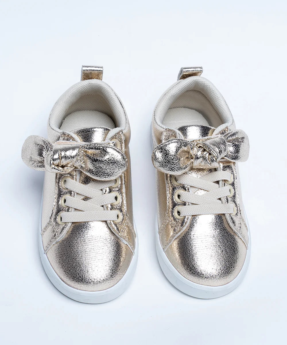 Golden Colored Shiny Shoes for Girls