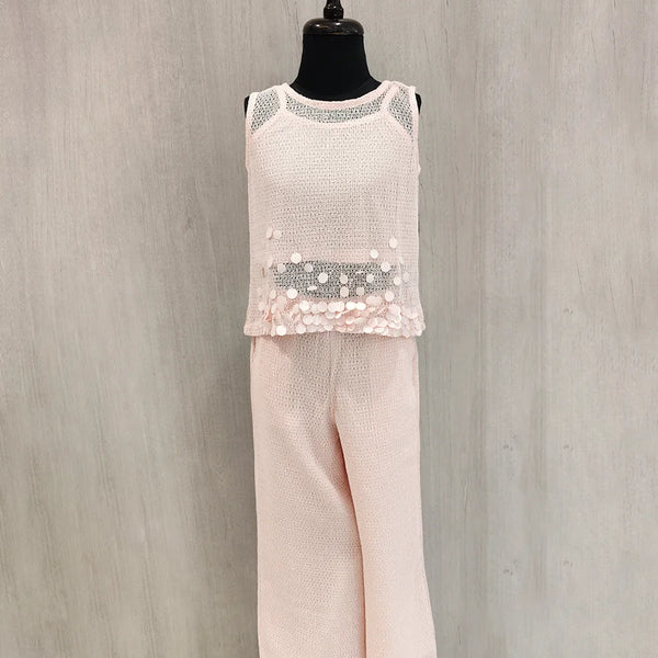 Peach Cotton Net Girls Co-ord Set – Jaipur Kids Fashion