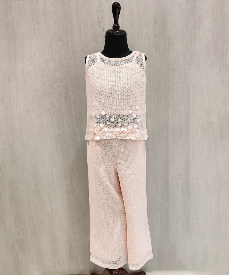 Peach Cotton Net Girls Co-ord Set – Jaipur Kids Fashion