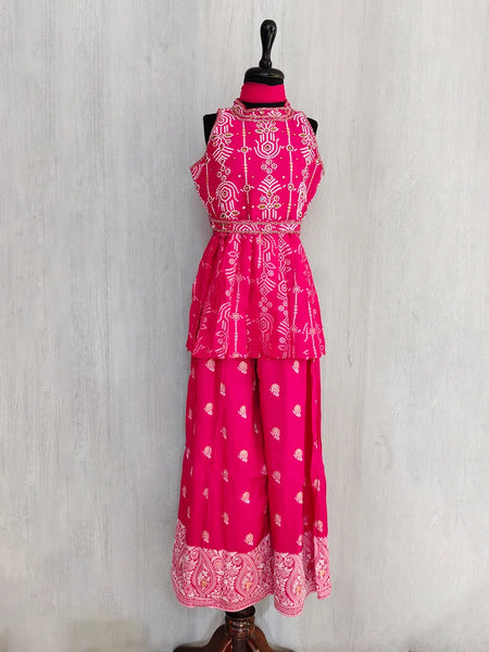 Fuchsia Pink Sharara Set for Girls – Jaipur Kidswear