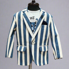 Blue Striped Blazer for Boys