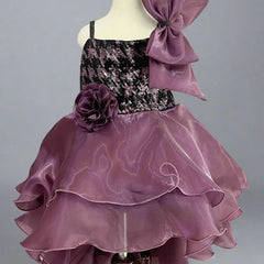 fashionable wine baby girl frock for birthday & celebrations