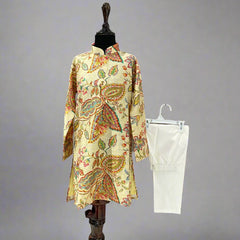 Party wear boys kurta pyjama with band collar, branded children clothing Jaipur

