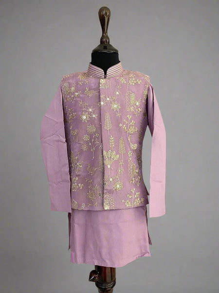 Party wear purple kurta pyjama for boys, branded children clothing Jaipur