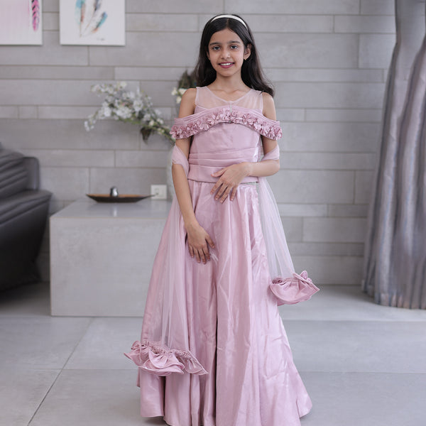 Jaipuri indo western lehenga for girls, georgette blend, perfect for wedding functions