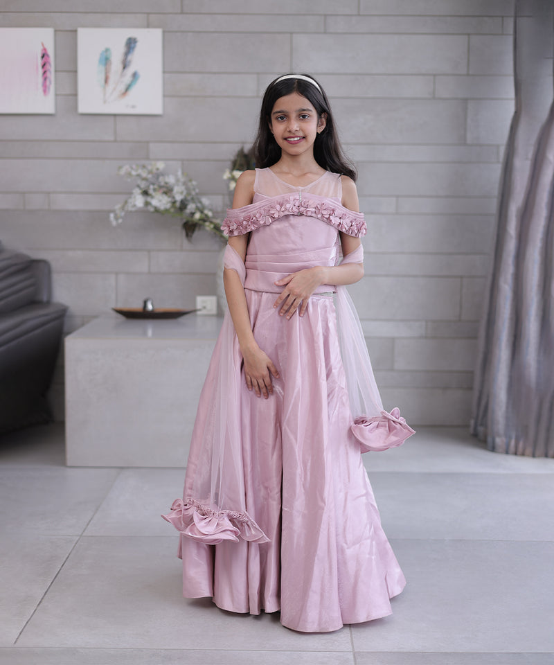Jaipuri indo western lehenga for girls, georgette blend, perfect for wedding functions