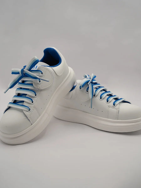 Boys' and girls' trendy blue cartoon sneakers featuring playful graphics and cushioned sole, Jaipur