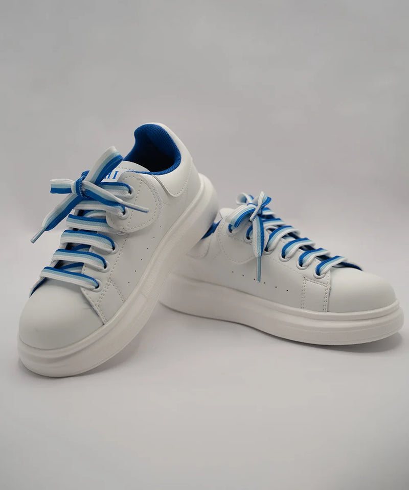 Boys' and girls' trendy blue cartoon sneakers featuring playful graphics and cushioned sole, Jaipur