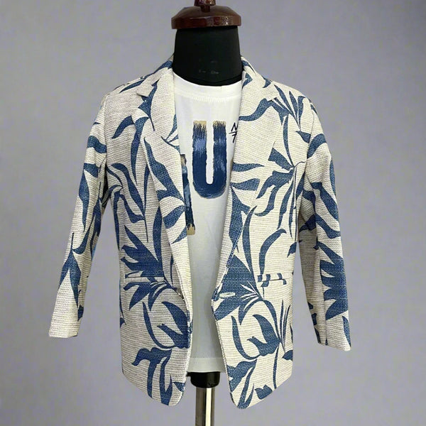 Blue and White Colored Blazer Set for Boys