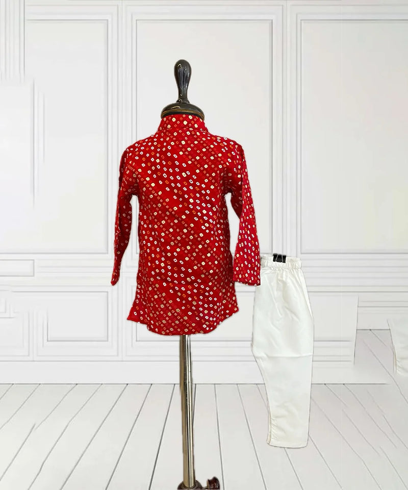 Boys partywear bandhej kurta pyjama, exclusive Jaipur showroom style