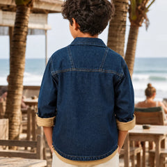 Boys Blue Denim Shirt For Party